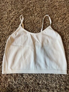 Bozzolo White Ribbed Cropped Tank Top